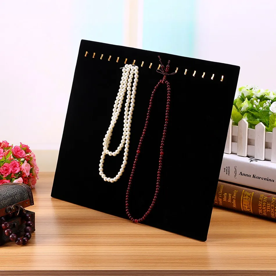 

Necklace Jewelry Pendant Chain Show Display Holder Stand Neck Velvet Easel Black