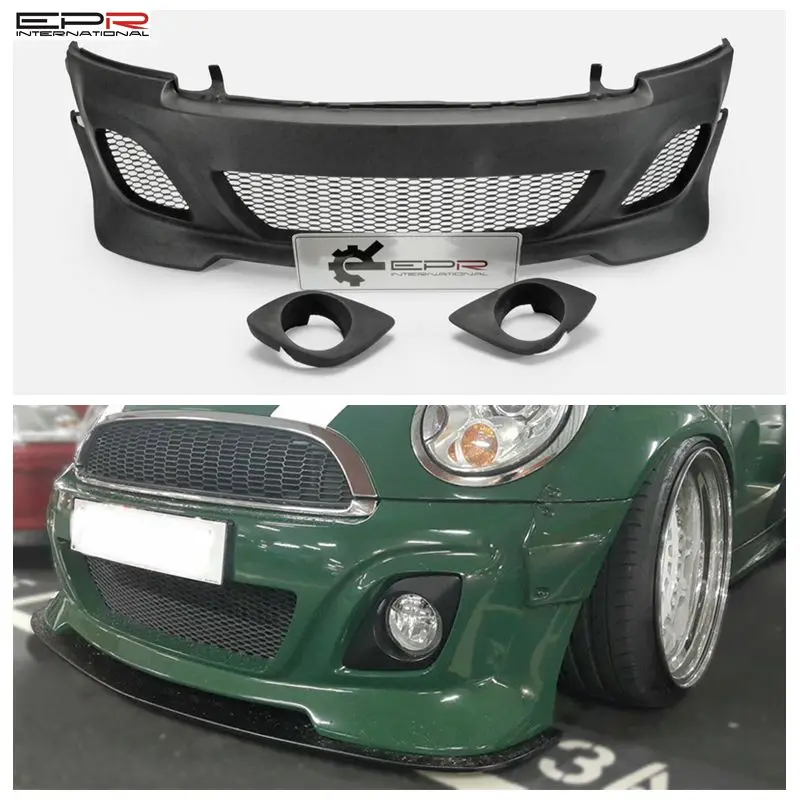 For R56 Mini Cooper S LB FRP Fiber Glass Front Bumper with lip (3 Door Hatch Only)