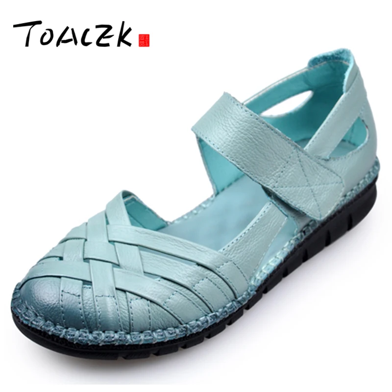 

Handmade sandals, female leather hollowed shoes, women flat with flat bottom soft leather sandals, summer anti-skid shoes