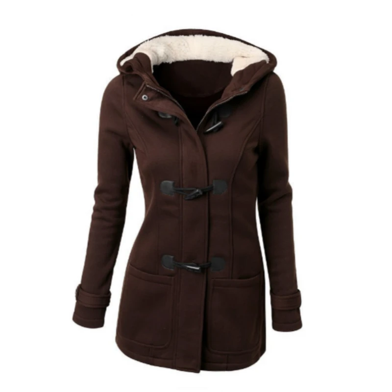 

Women Basic Jackets 2018 Brown Causal Coat Autumn Women's Overcoat Zipper Outwear Jacket Female Hooded Coat Casaco Feminino 5XL