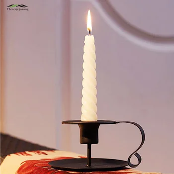 

Metal Candle Holders Pillar Candlestick Iron Table Candle Holder Stand Black for Wedding Home Decoration Candelabra GZT040