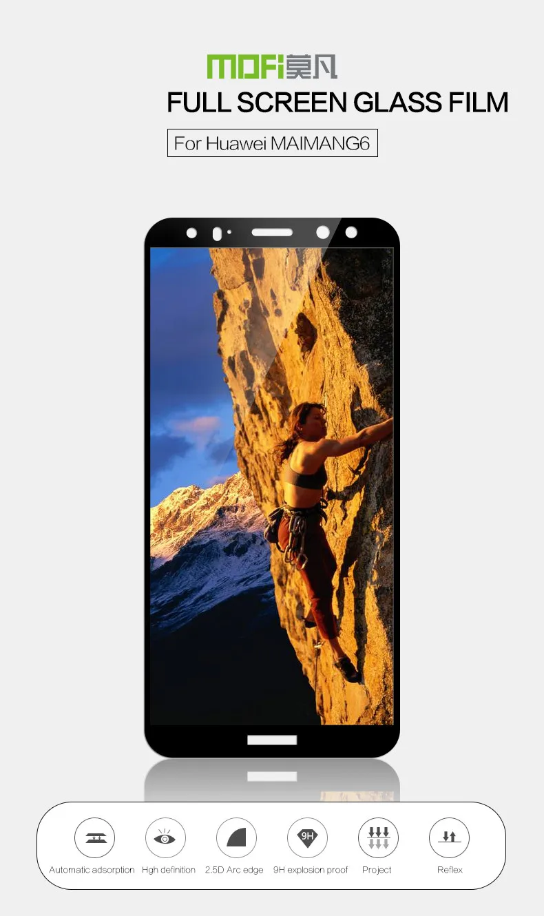 Huawei mate 10 Lite Nova 2i закаленное стекло MOFi 2.5D полное покрытие Защитная пленка для экрана для huawei Honor 9i 5," пленка