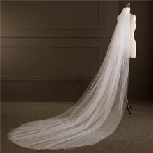 200 см мягкие тюлевые Свадебные вуали два слоя Обрезанные края женская свадебная вуаль с расческой новое поступление
