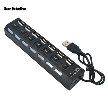 

kebidu 7 Ports USB Hub 480 Mbps USB 1.1 Hub On/Off Switch Hub USB Splitter For PC Laptop Notebook Peripherals Accessories