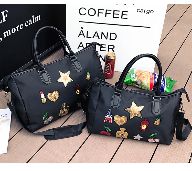 Designer Star Perfume Lipstick Pineapple Sequins Travel Bag Women Gym Fitness Sport Bag Handbag For Male Yoga Bag Sac De Sport