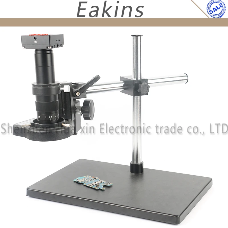 

21MP HDMI Full HD Digital Industrial Video Microscope Camera Set TF Video + 180X 300X C-Mount Lens + Big Stand+ 144 Ring Light