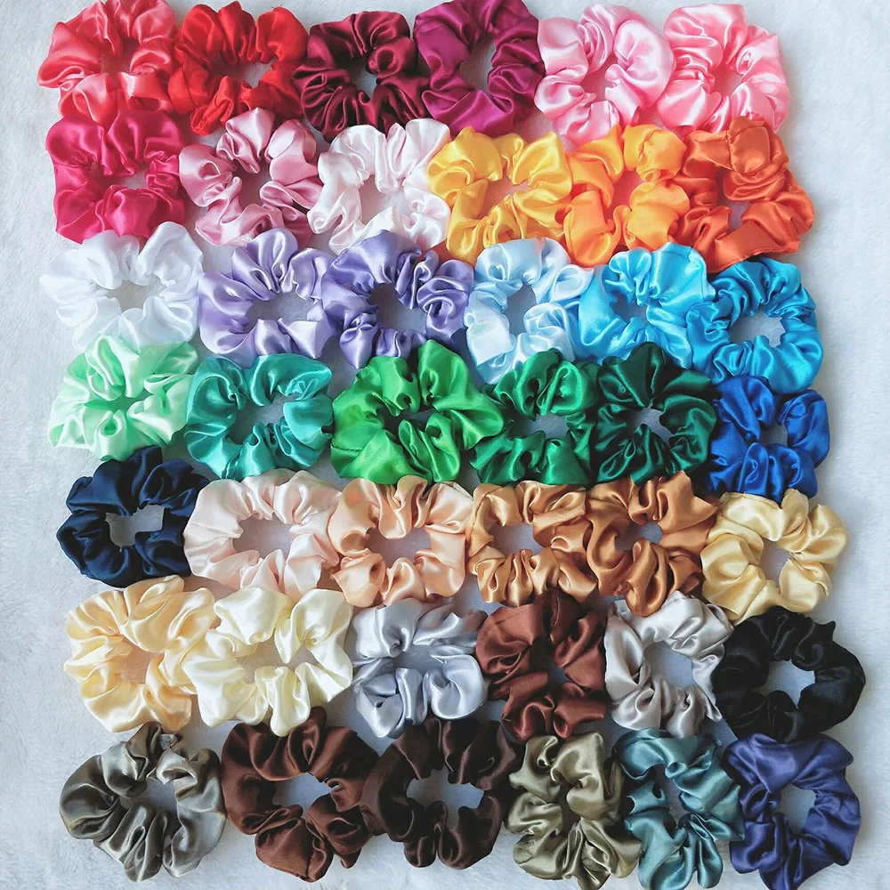 

Women Hair Scrunchies Satin Ring Elastic Hair Bands Ponytail Holder Hair Tie Rubber Band Headband Lady Hair Accessories