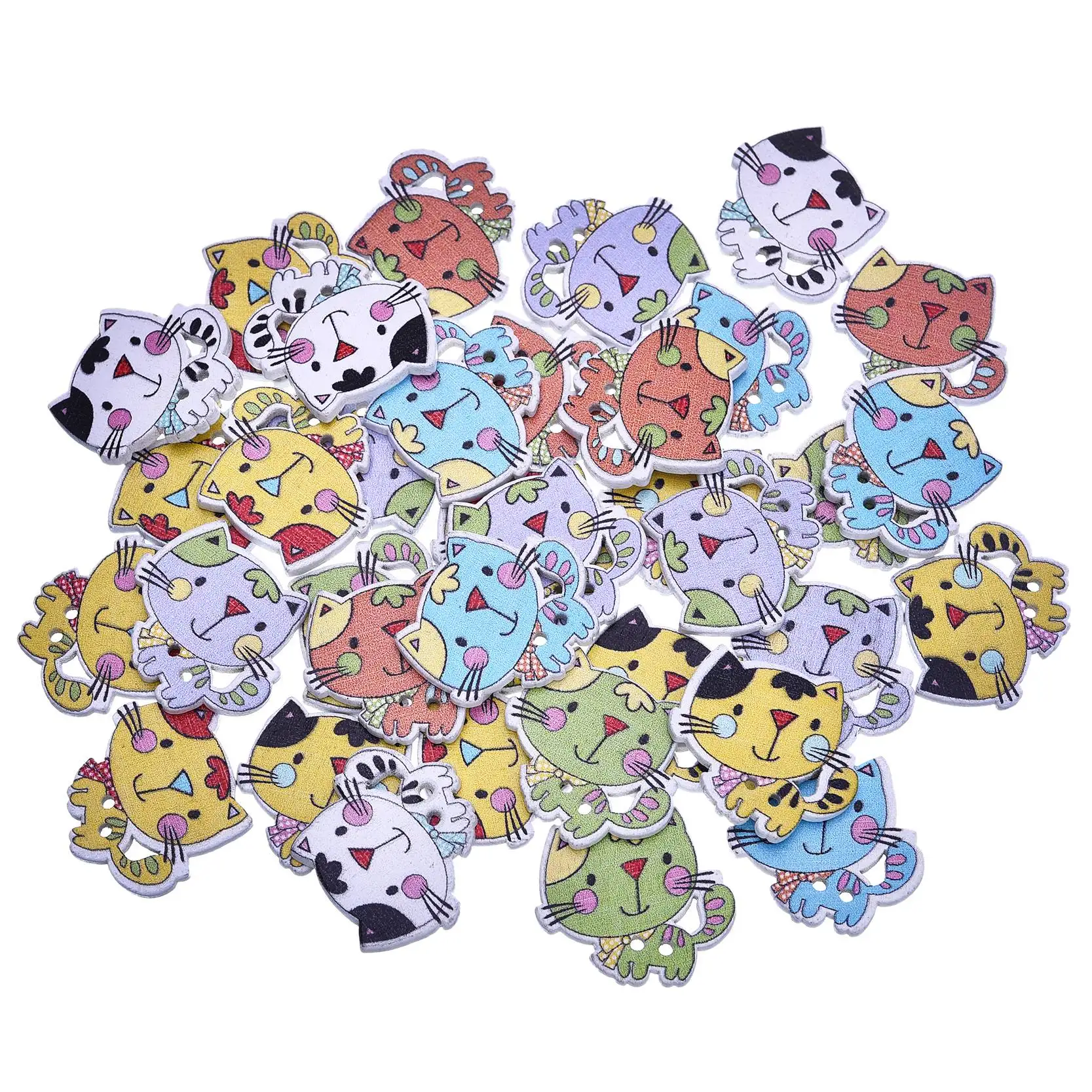DIY Wooden girl bicycle sewing Buttons scrapbooking Crafts Mixed color 26mm
