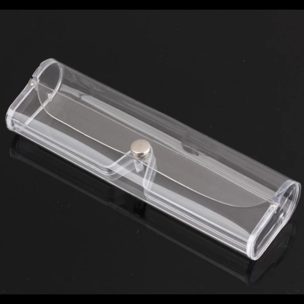 clear Plastic Ultralight Boxes Portable Transparent Reading Glasses Cases For Women Men Unisex Clear Slim Glasses Cases for Presbyopic - Color: clear