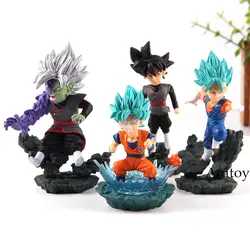 Dragon Ball Супер Saiyan Сон Гоку Vegetto синий Zamasu Гоку черный фигурку WCD мира коллекционные диорама ПВХ игрушечные лошадки 4 шт./компл