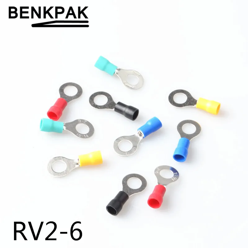 

50PCS RV2-6 Ring insulated terminal Cable Wire Connector Electrical Crimp Terminal