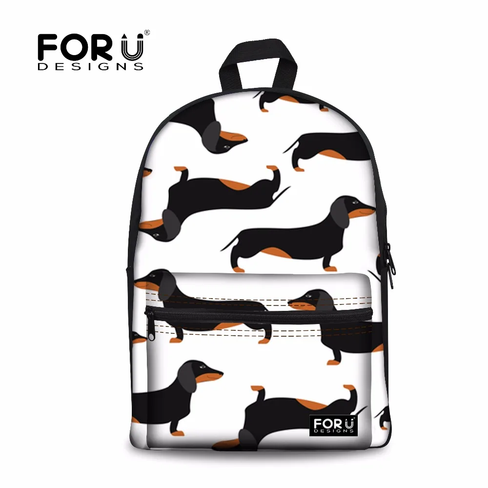 FORUDESIGNS School Backpack for Girls Doxie Dachshund Sausage Dog
