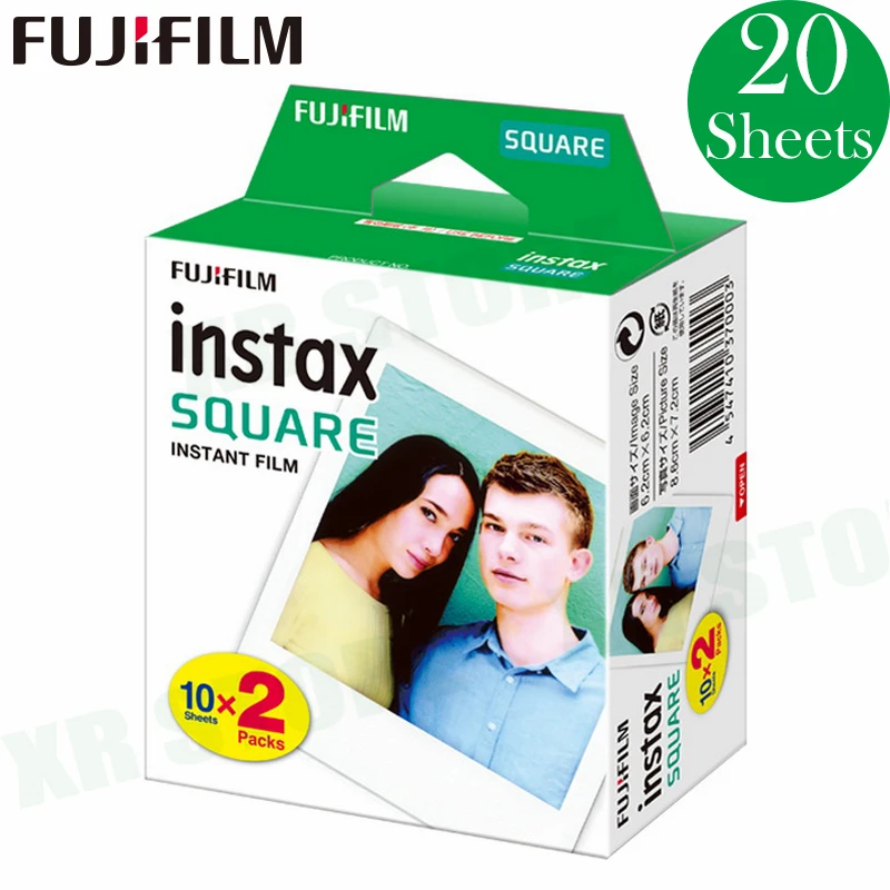 Квадратная пленка Fujifilm Instax Mini 10 100 листов белая/черная фотобумага с краями для