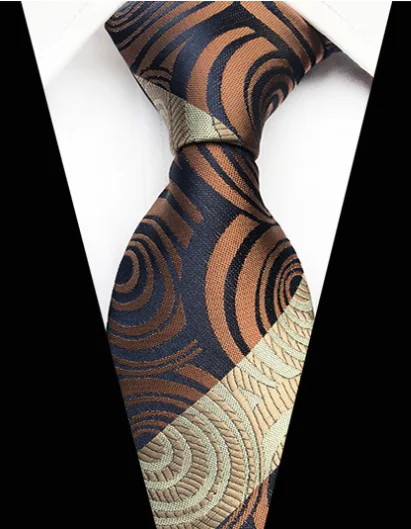 8cm Check Yellow Beige Jacquard Woven Silk Ties Mens Neck Tie Floral Plaid Striped Ties for Men Wedding Suit Business Party - Цвет: YU-P13