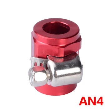 

4-AN APS Alloy/Aluminium Hose Finisher Clamp/Clip AN 4 Red JIC - Fuel/Oil/Radiator/Rubber Fuel Oil Water Pipe JUBILEE Clip Clamp