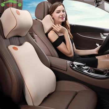 

Memory Cotton Car Seat Neck Pillow Massage Back Lumbar Cushion Support for Mazda Skoda Land Rover Volkswagen Auto Accessories