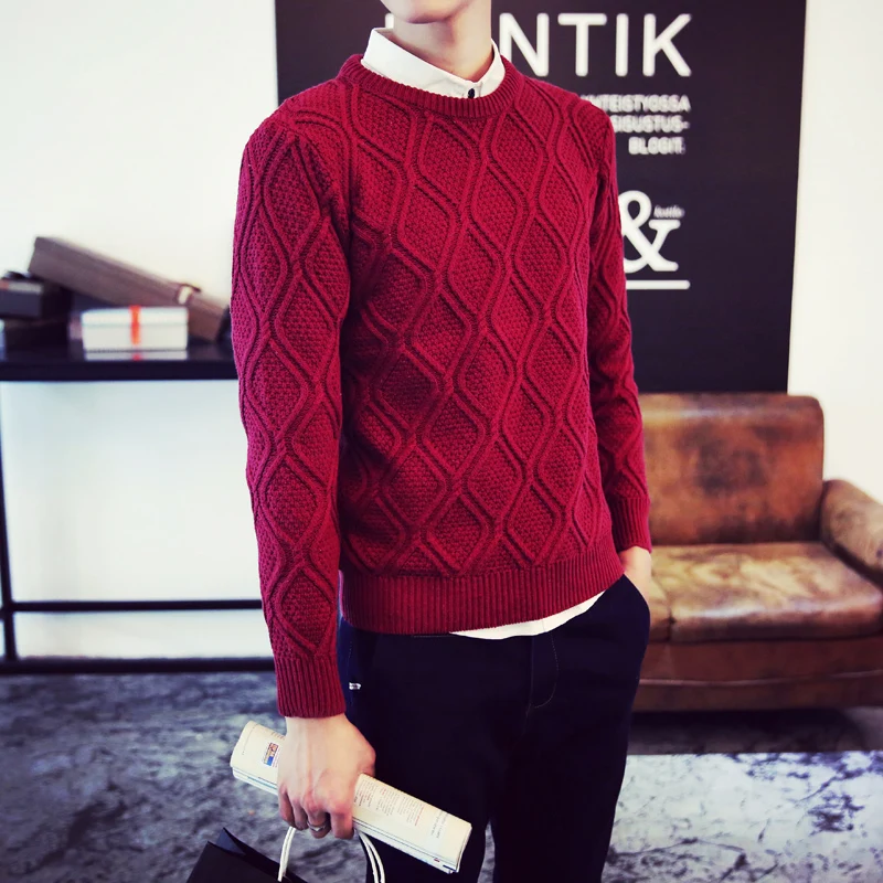 MYAZHOU 2019 Spring Men's Sweaters , Fashion Diamond Plaid