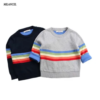 

MILANCEl 2018 New Boys Clothing Cotton Boys Sweater Autumn Kids Sweaters Casual Children Pullover Striped Boys Sweaters 1-6T