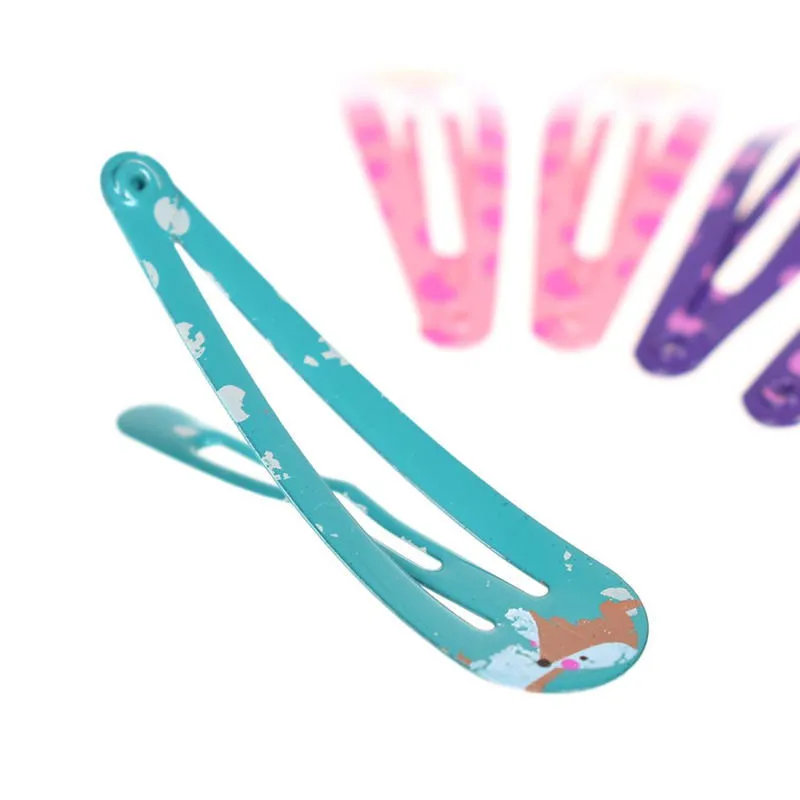 6 Pcs/SetHairpins Hair Clips for Children Girls Hair Accessories Baby Cute Hair Clip Pins Cat Color Metal Printed Snap Barrette