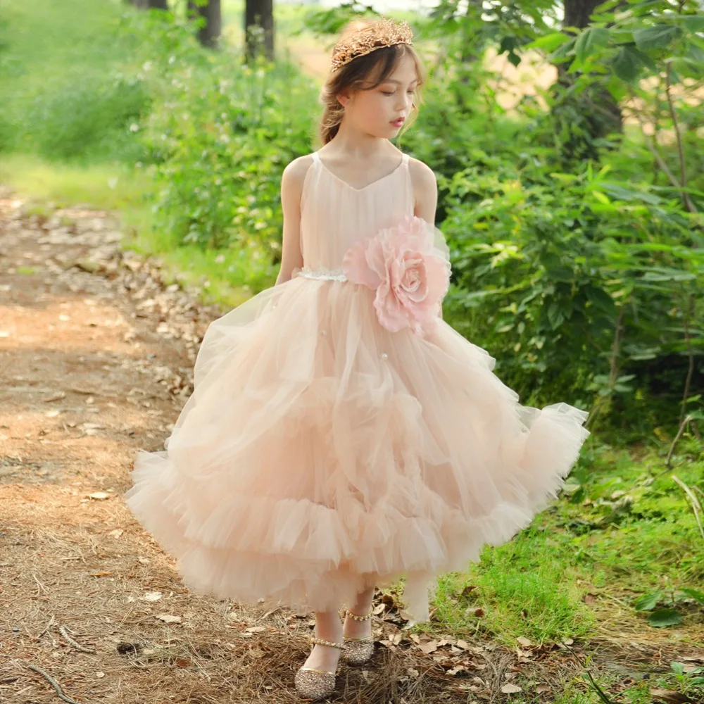 Blush Pink TuTu Flower Girls Dresses 