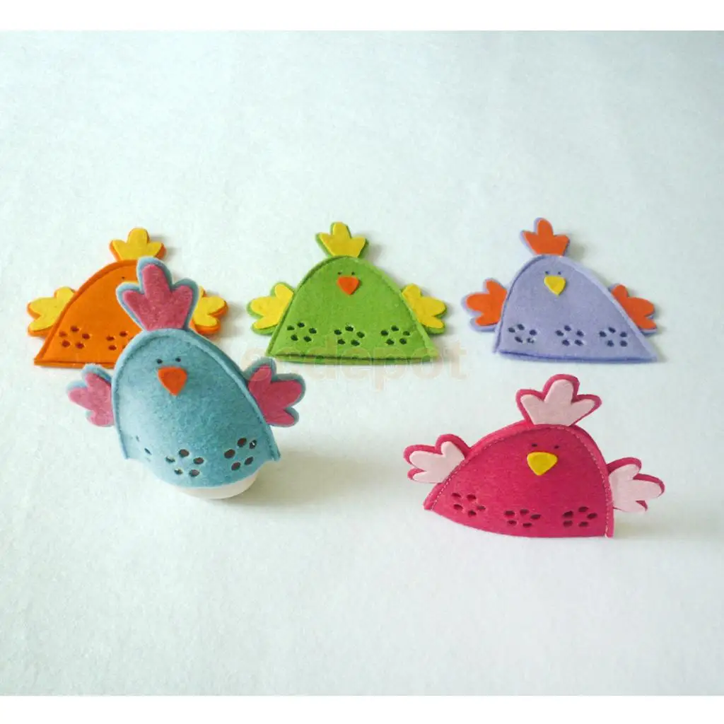 

4pcs Cute Chick Design Easter Egg Covers Holder Decor Ornament Gift 5 Colors