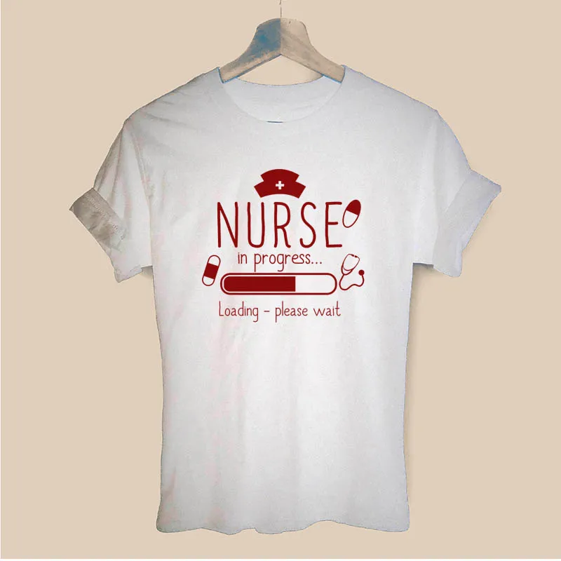 Медсестра в настоящее время Медсестра жизнь студенческие женский с надписью короткий рукав Футболка Повседневное хлопок, хипстерская прикольная футболка в полоску с коротким рукавом для мальчиков Леди Топ