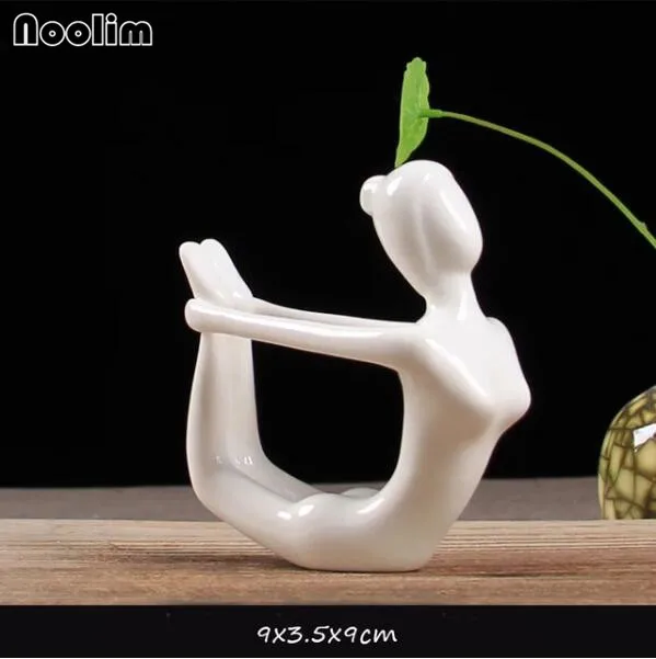 NOOLIM креативный домашний Декор Керамическая йога девушка курильница с обратным потоком благовония конусы горелки полотенце ладан держатель использовать в офисе Teaho - Цвет: Yoga 12