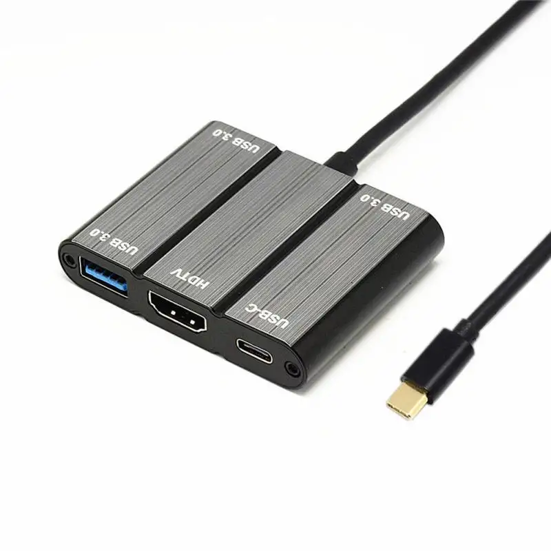 

USB 3.1 Type-C to HDMI + 3 * USB3.0 + USB PD Charger Adapter 4K HDMI For PC Laptop Smart Phone 5-In-1 USB-C HUB Adapter