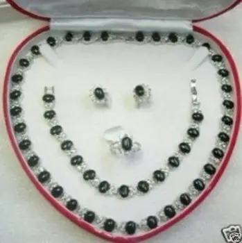 

FREE SHIPPINGLovely Set Black Opal&Crystal Necklace (30%)
