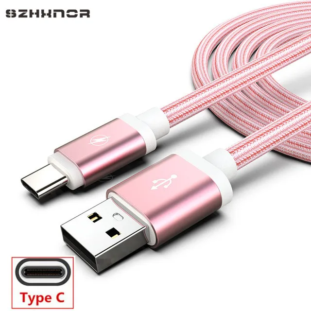 

USB Type C Nylon Fast Charging Cord Charger for huawei p9 p10 p20 mate 10 pro lite samsung Galaxy S10 S10e s8 S9 a3 a5 a7 2017