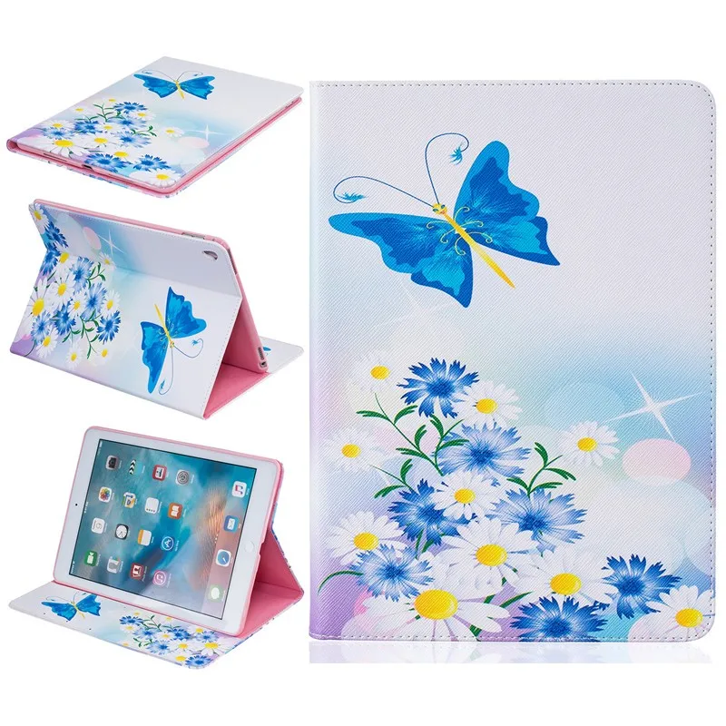 Cute Bear Case PU Leather For Ipad Pro 9.7 Case for Ipad Pro Mini Butterfly Flower Stand Tablet Cover 9.7 Inch Wallet Fip Cases (24)