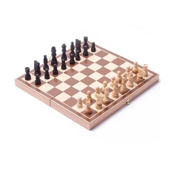 

Modern chess wooden magnetic board office folding suitable for portable travel game toy set