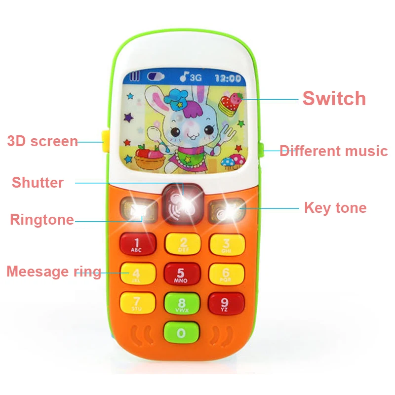 Электронный игрушечный телефон детский мобильный телефон развивающие Обучающие игрушки музыка ребенок младенец телефон лучший подарок для ребенка