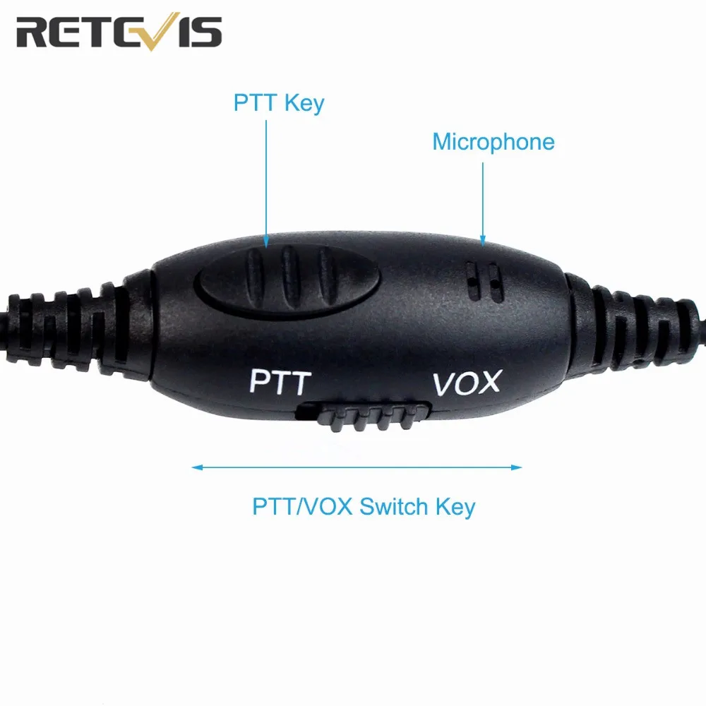 2 Pin Retevis R-114 VOX гарнитура рация аксессуары для KENWOOD BAOFENG для TYT Retevis двухстороннее радио аксессуары C9044B