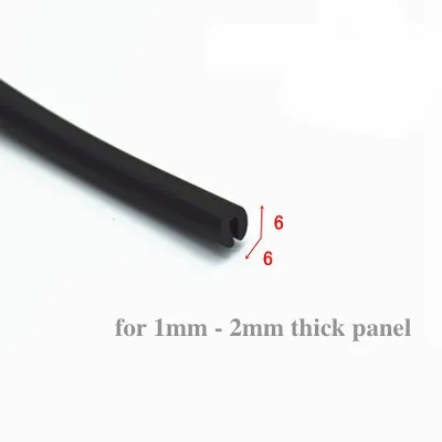 Rubber U Strip Edge Shield Encloser Bound Glass Metal Wood Panel Board Sheet for Cabinet Vehicle Thick 0.5mm- 10mm x 1m Black - Цвет: same as the pic-6