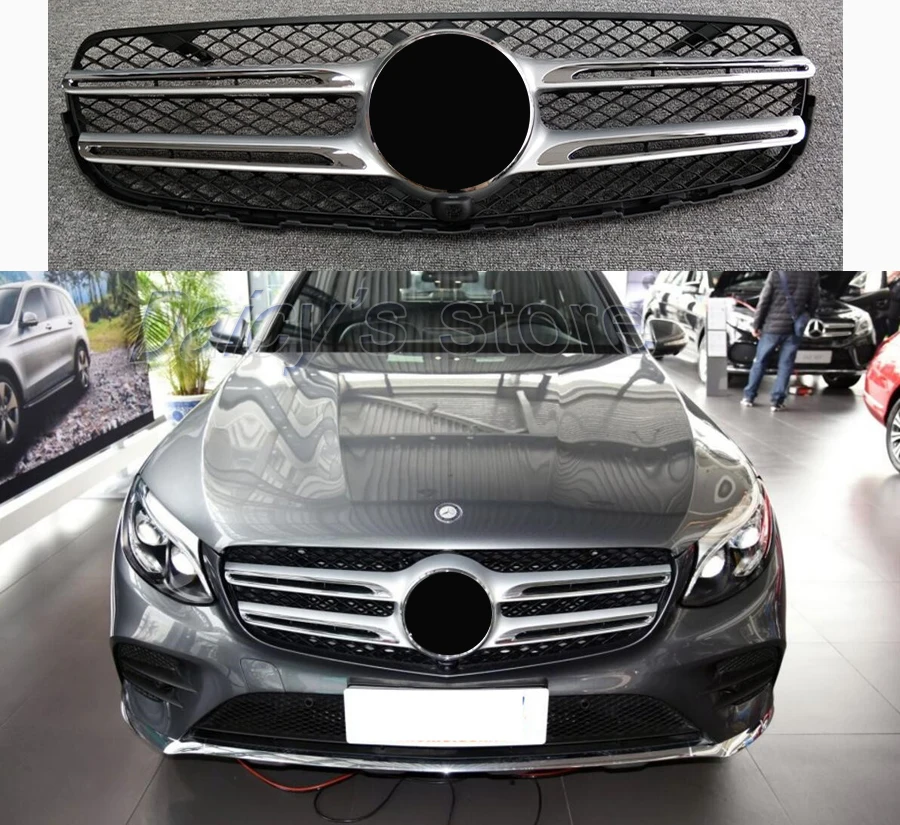 Сменная передняя решетка сетчатый бампер центральный гриль Mercedes Benz GLC X253 W253 GLC200 260