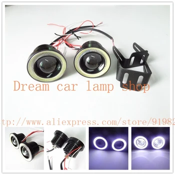 

Universal 2.5 inch 64mm 10W Led COB Fog Lamp Car Auto Fog Angel eyes light with Lens DC12V FREESHIPPING GGG any car can use