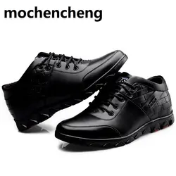 Новая модная мужская кожаная обувь увеличивающие рост мужские Обувь в деловом стиле на шнуровке Роскошные британская Повседневная обувь