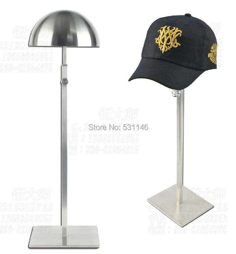 

Free shipping Matte Stainless Steel Hat&wig&cap display stand holer rack