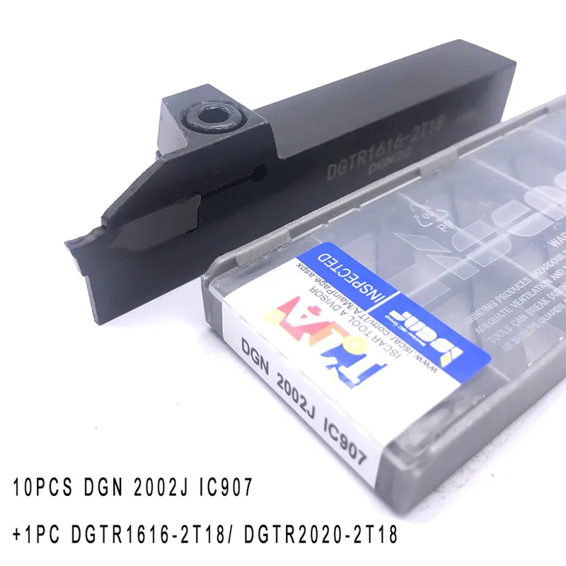 

10PCS DGN 2002J IC907 16mm*16mm grooving carbide inserts and 1PC DGTR1616 2T18 turning holder Mechanical