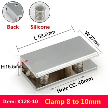 

2pcs/lot For 8 to 10mm glass board Rectangular shape chrome finished Zinc Alloy Glass Clamps Shelves Support Bracket Clips