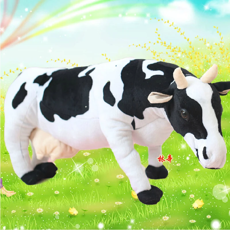 

Children's day gifts New Simulation Cow Plush Toy Activity gifts Stuffed Doll Size 45cm