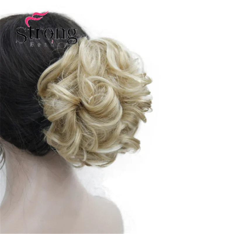E-945B 24H613(Fashion Women's golden blonde with Synthetic short Wavy Claw Clip Ponytail Pony Tail Hair Extension hairpiece free shipping (1)