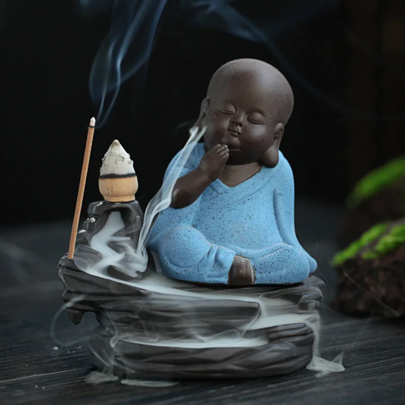 Buddhism Creative Home Decor Small Buddha Incense Stick Holder Backflow