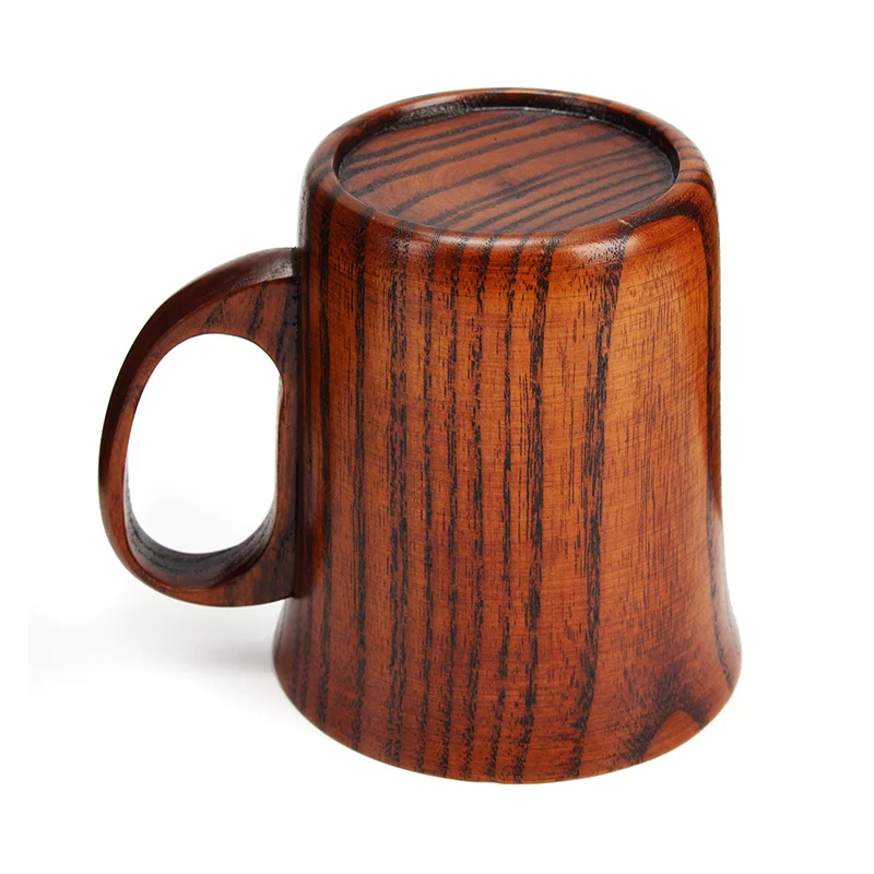 300ml Vintage Coffee Mug Natural Wood Coffee Tea Cup Large Wooden Cups Office Travel Beer Mug Gifts Wooden Utensils Drinkware (6)