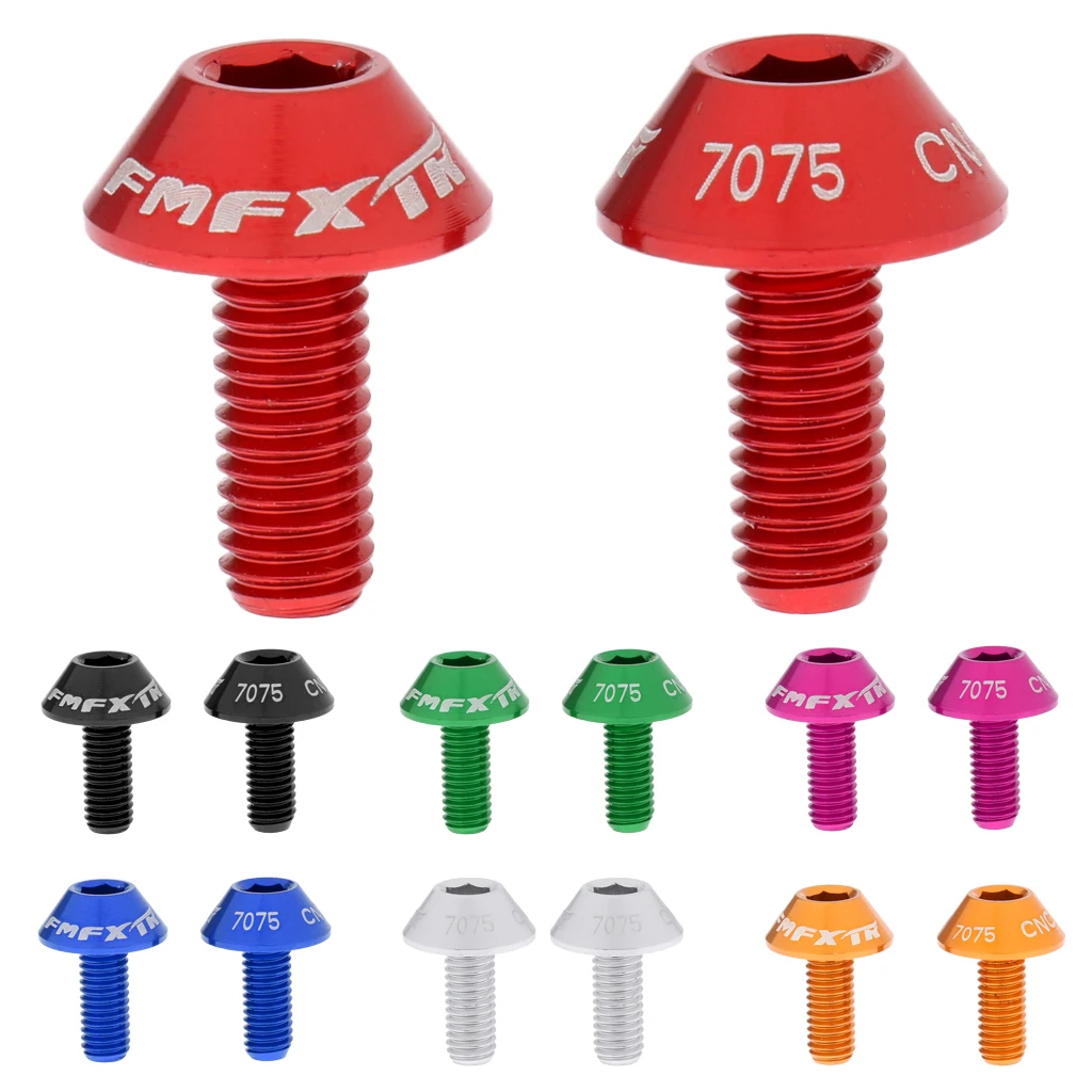 

2 Pcs Lightweight Aluminium Alloy Bicycle Water Bottle Cage Bolts Holder Screws M5 x 12mm Cycling Accessories Multicolors