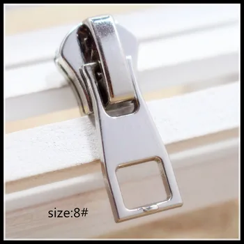 

8# Wholesale 10pcs Zipper Sliders Silver Metal Zipper Pulls zipper Head For Handbag/ Backpack/Clothing/Sewing Tailor Tools 089