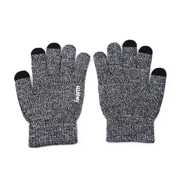 Мужские вязаные перчатки, противоскользящие, сенсорный экран, высокое качество, мужские толстые теплые перчатки, зима-осень, мужские варежки HO883634 - Цвет: gray white