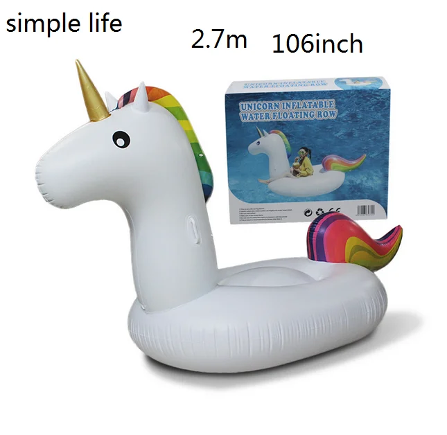270cm 106inch PVC inflatable unicorn float wholesale custom oem factory Unicorn pool float with color box