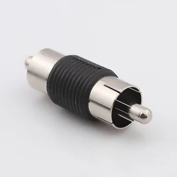 

50pcs Audio AV Connector Double Pass Jack JJ RCA Male To Male Adapter Audio Extension Head